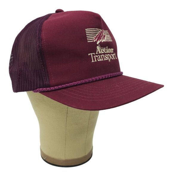 Action Transport Mesh Snapback Cap Embroidered Logo Trucker Baseball Hat - Picture 3 of 14